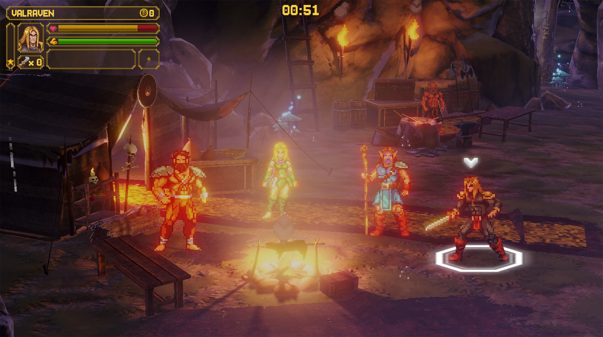 The Brotherhood gathered at a campfire