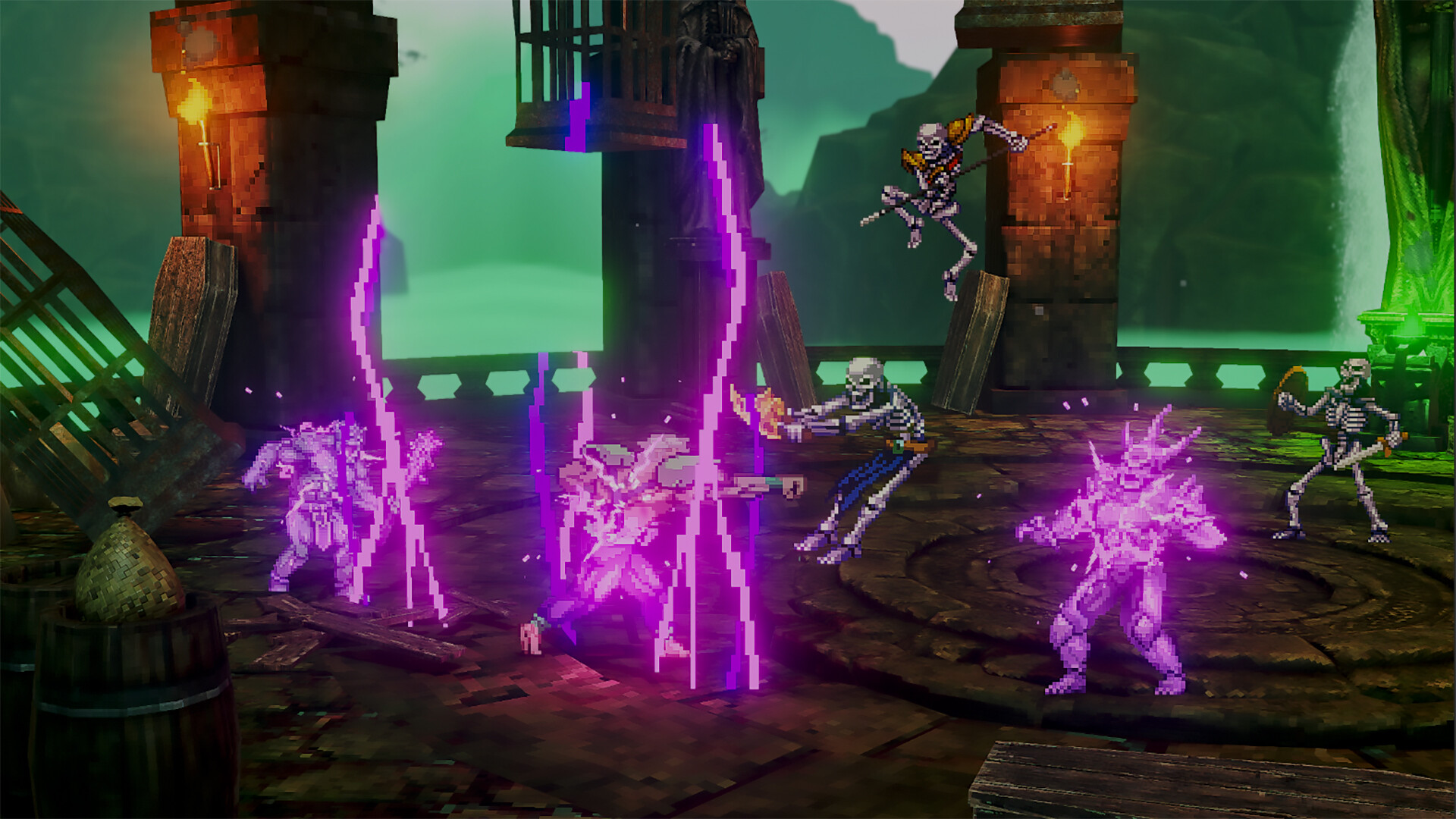 Lightning striking corrupted enemies